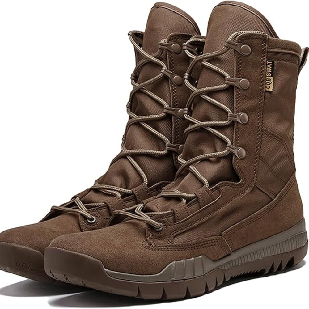 Men's Leather High Top Military Tactical Boots Breathable Comfortable Non-Slip